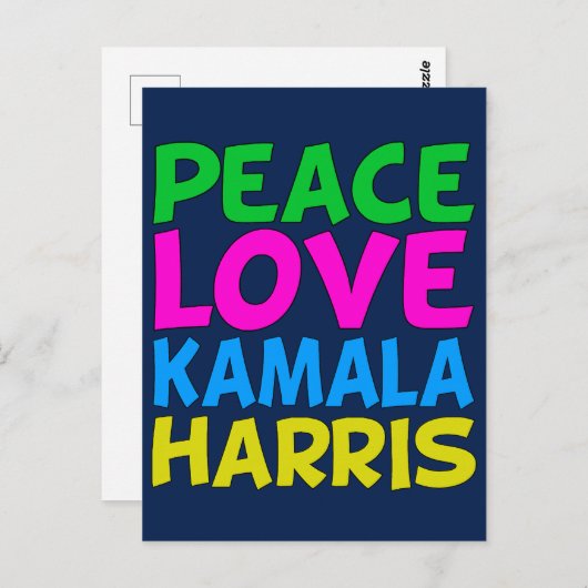Peace Liebe Kamala Harris Postkarte (Vorne/Hinten)