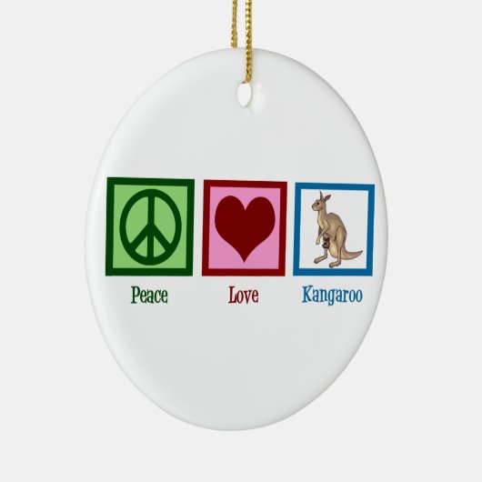 Peace Liebe Kangaroo Keramikornament (Rechts)