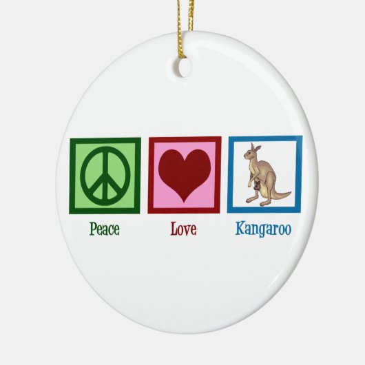 Peace Liebe Kangaroo Keramikornament (Links)