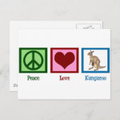 Peace Liebe Kangaroo Postkarte (Vorne/Hinten)