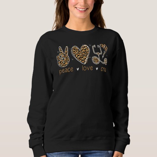 Peace Liebe kann das Leben der Leoparden beschütze Sweatshirt (Vorderseite)