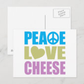 Peace Liebe Käse Postkarte (Vorne/Hinten)