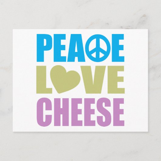 Peace Liebe Käse Postkarte (Vorderseite)