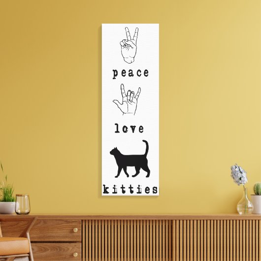 Peace Liebe Kätzchen Cat Lover Art Leinwand (Insitu (Wohnzimmer))