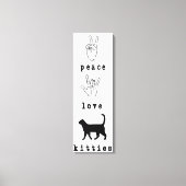 Peace Liebe Kätzchen Cat Lover Art Leinwand (Vorderseite)