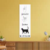 Peace Liebe Kätzchen Cat Lover Art Leinwand (Insitu (Wohnzimmer))