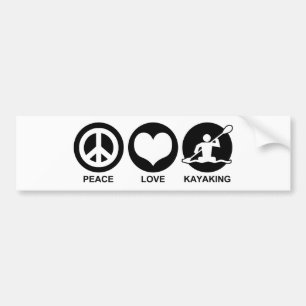 Peace Liebe Kayaking Autoaufkleber