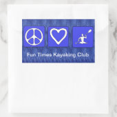 Peace Liebe Kayaking Rechteckiger Aufkleber (Tasche)