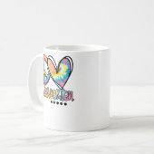 Peace Liebe Kindergarten Gefärbte Krawatte am erst Kaffeetasse (Vorderseite Links)