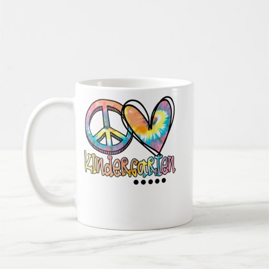 Peace Liebe Kindergarten Gefärbte Krawatte am erst Kaffeetasse (Links)