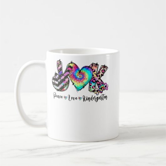 Peace Liebe Kindergarten Lehrerin Student Kinderte Kaffeetasse (Links)