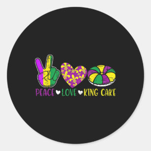 Peace Liebe King Cake Funny Mardi Gras Festival Pa Runder Aufkleber