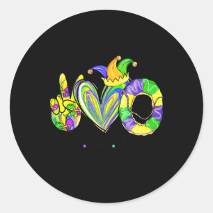 Peace Liebe King Cake Mardi Gras - Frauen Runder Aufkleber