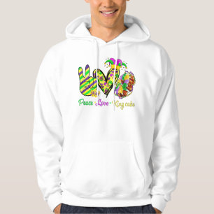 Peace Liebe King Cake Mardi Gras Men Women Kids Hoodie