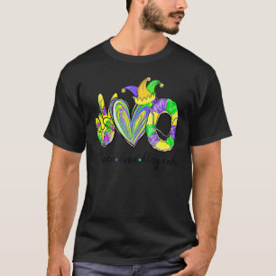 Peace Liebe King Cake Mardi Gras Men Women Kids T-Shirt