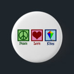 Peace Liebe Kites Button<br><div class="desc">Ein niedliches Kite-Festivalgeschenk für jemanden, der im Park Drachenflieger Liebe.</div>