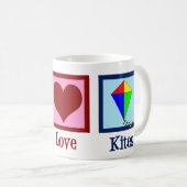 Peace Liebe Kites Niedlich Kite Festival Kaffeetasse (VorderseiteRechts)