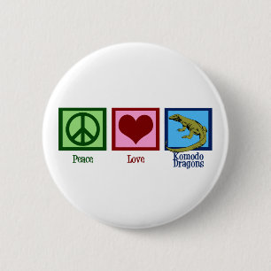 Peace Liebe Komodo Dragons Button