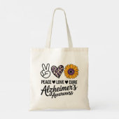 PEACE LIEBE KURZ Alzheimer's Bewusstsein Tragetasche (Rückseite)