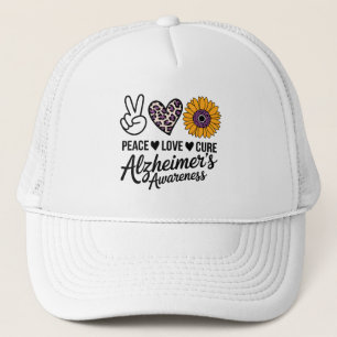 PEACE LIEBE KURZ Alzheimer's Bewusstsein Truckerkappe