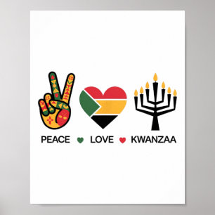 Peace Liebe Kwanzaa Africanhappy Kwanzaa Poster