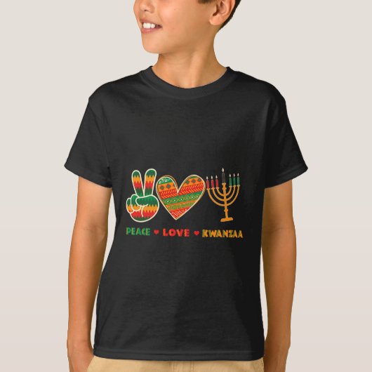 Peace Liebe Kwanzaa - American Heritage Fes T-Shirt (Vorderseite)