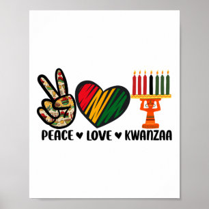 Peace Liebe Kwanzaa American Heritage Happy Poster