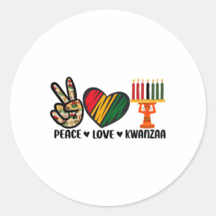 Peace Liebe Kwanzaa American Heritage Happy Runder Aufkleber