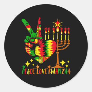 Peace Liebe Kwanzaa American Heritage Happy Runder Aufkleber