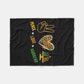 Peace Liebe Kwanzaa Kinara American Black C Fleecedecke (Vorderseite (Horizontal))