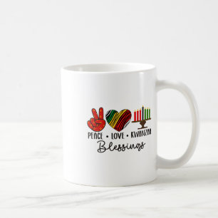 Peace Liebe Kwanzaa Segen Weihnachts-Afrikanisches Kaffeetasse