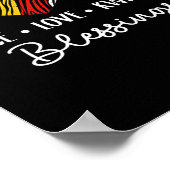 Peace Liebe Kwanzaa Segen Weihnachts-Afrikanisches Poster (Ecke)