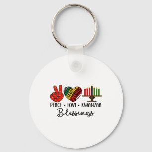 Peace Liebe Kwanzaa Segen Weihnachts-Afrikanisches Schlüsselanhänger