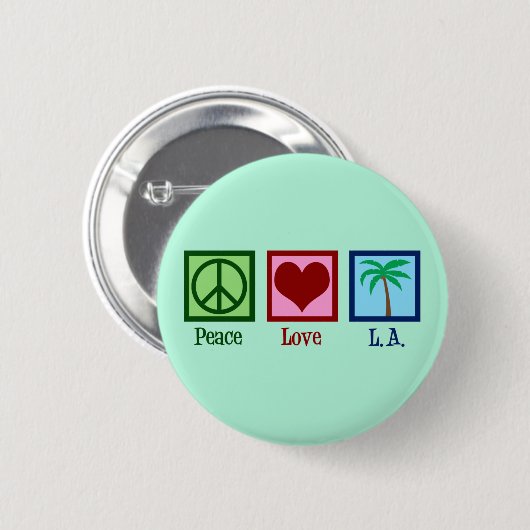 Peace Liebe L.A. | Niedlich Los Angeles Button (Vorne & Hinten)