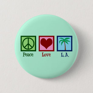 Peace Liebe L.A.   Niedlich Los Angeles Button
