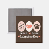 Peace Liebe Labradoodles Magnet (Vorderseite/Rückseite)