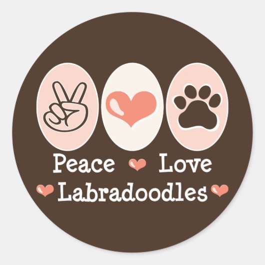 Peace Liebe Labradoodles Stickers (Vorderseite)