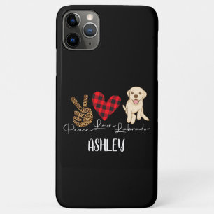 Peace Liebe Labrador Retriever Karierter Niedliche Case-Mate iPhone Hülle