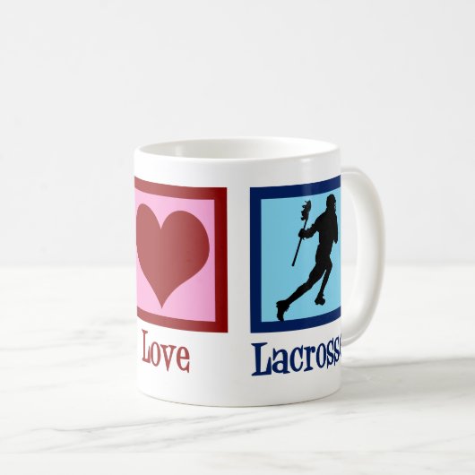 Peace Liebe Lacrosse Kaffeetasse (VorderseiteRechts)