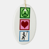 Peace Liebe Lacrosse Keramik Ornament (Rechts)