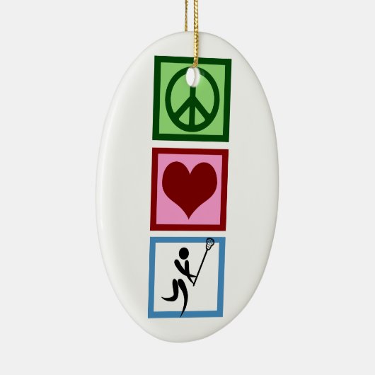 Peace Liebe Lacrosse Keramik Ornament (Rechts)