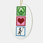 Peace Liebe Lacrosse Keramik Ornament (Links)