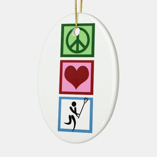 Peace Liebe Lacrosse Keramik Ornament (Links)