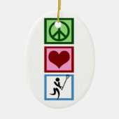 Peace Liebe Lacrosse Keramik Ornament (Vorne)