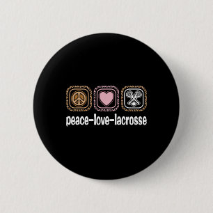 Peace Liebe Lacrosse Leopard Print Women Girls Button