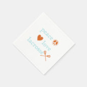 Peace Liebe Lacrosse Paper Party Napkins Serviette (Ecke)