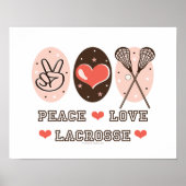 Peace Liebe Lacrosse Poster Print (Vorne)