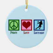 Peace Liebe Lacrosse Weihnachten Keramik Ornament (Vorne)