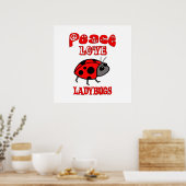 Peace Liebe Ladybugs Poster (Küche)