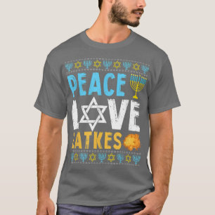 Peace Liebe Latkes Funny Hanukkah Chanukah Jüdisch T-Shirt